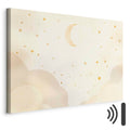 Moon and Stars Light Background Canvas Print