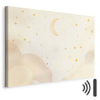 Moon and Stars Light Background Canvas Print