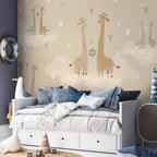 Giraffes in Love Kids Wall Mural