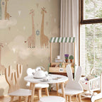 Giraffes in Love Kids Wall Mural