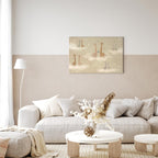 Canvas Print Love: Colorful Giraffes in Clouds