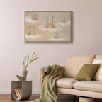 Canvas Print Love: Colorful Giraffes in Clouds
