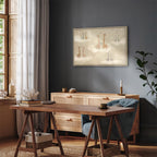 Canvas Print Love: Colorful Giraffes in Clouds