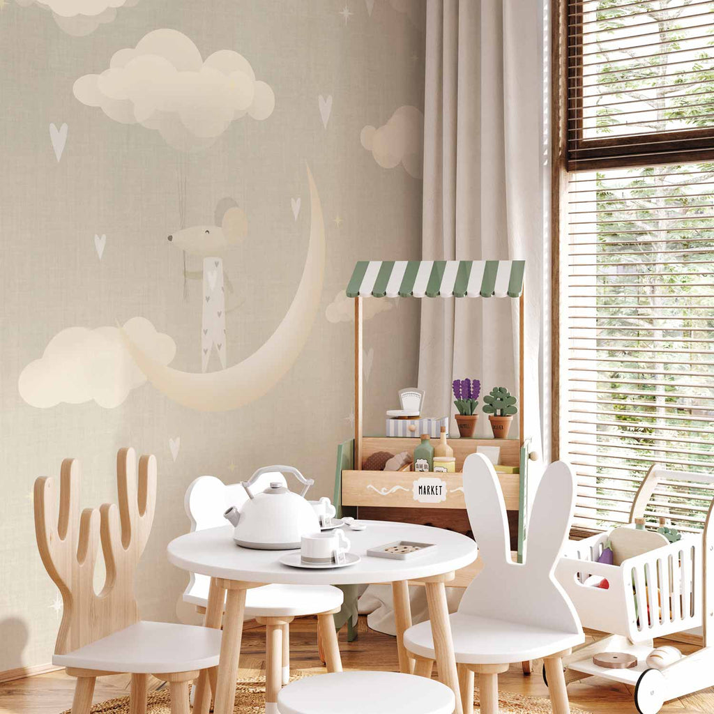 Mouse on the Moon Space Wall Mural