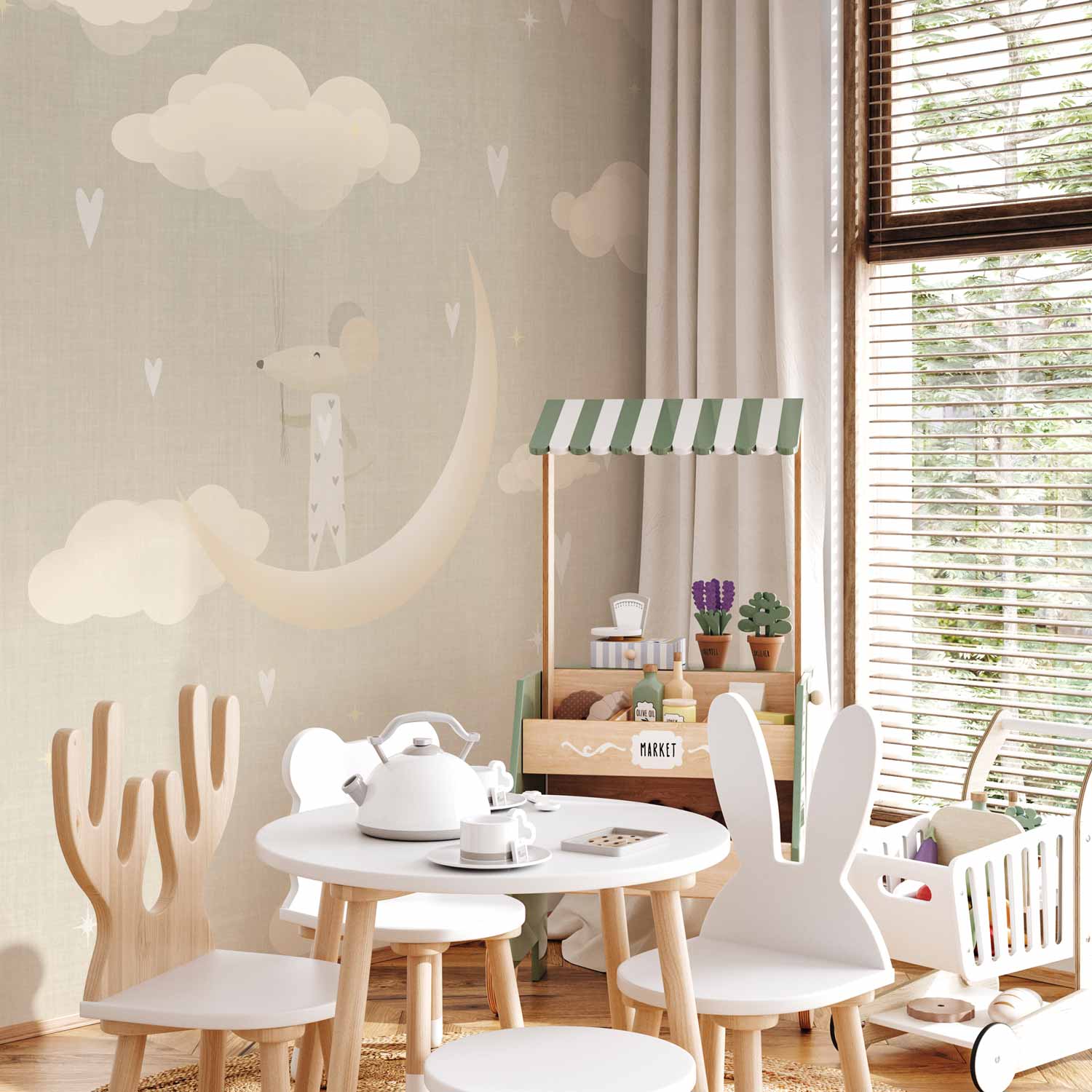 Mouse on the Moon Space Wall Mural