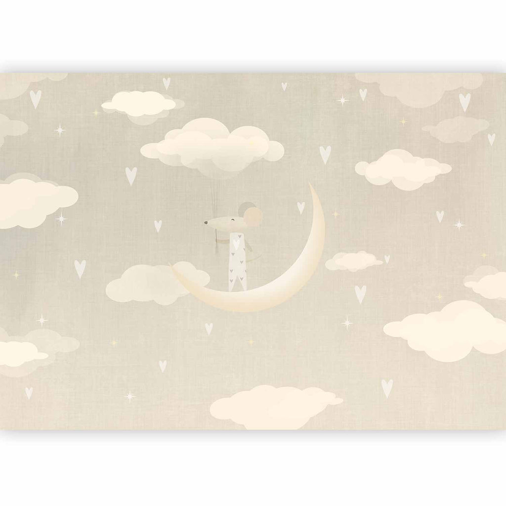 Wandbild Maus auf dem Mond