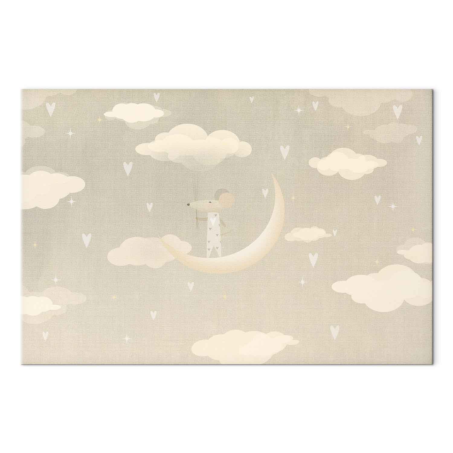 Mouse on Moon Fantasy Canvas Print