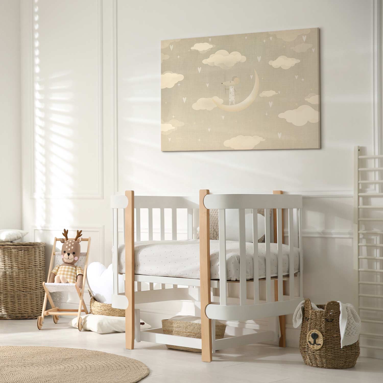 Mouse on Moon Fantasy Canvas Print