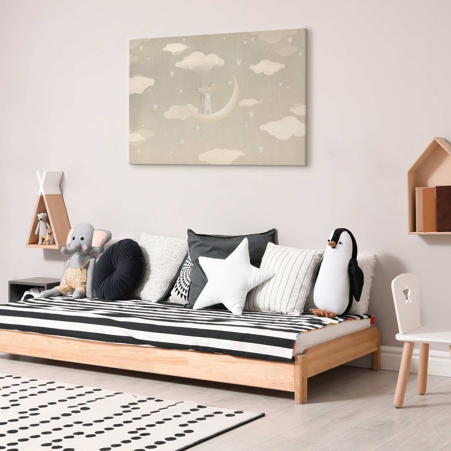 Mouse on Moon Fantasy Canvas Print