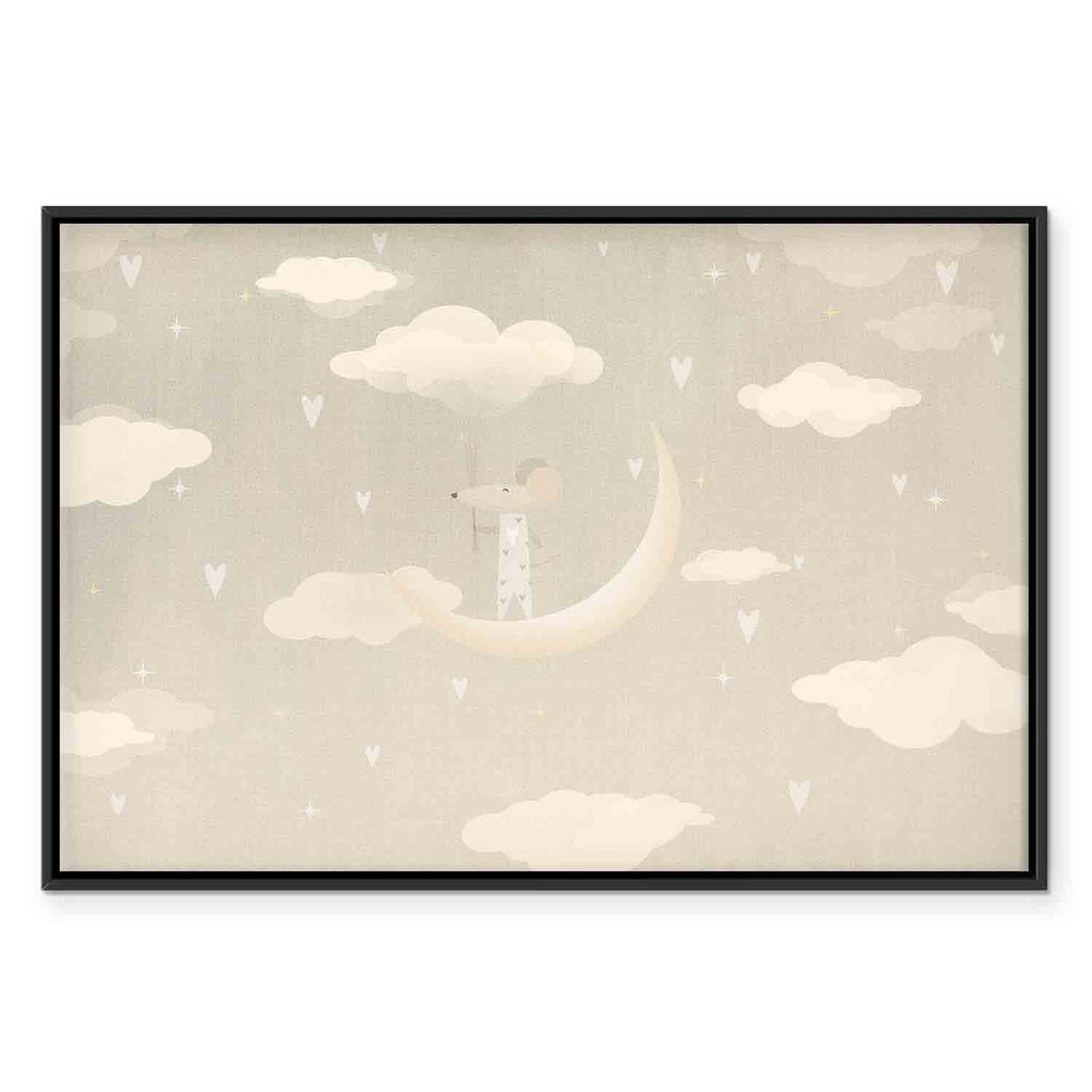 Mouse on Moon Fantasy Canvas Print