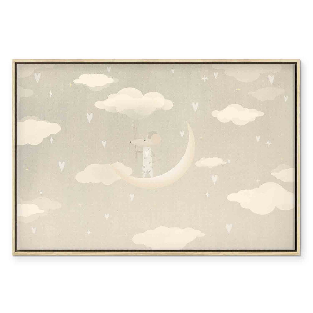 Mouse on Moon Fantasy Canvas Print