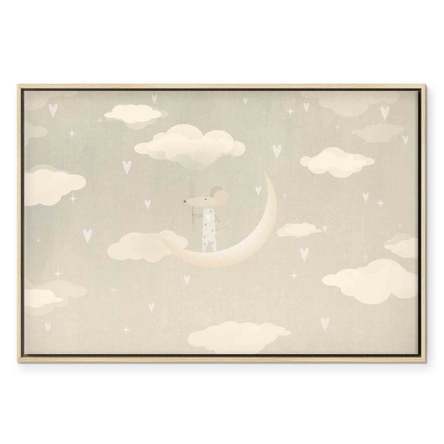 Mouse on Moon Fantasy Canvas Print