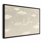 Canvas Print for Children: Little Conqueror on the Moon Among Clouds