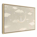 Canvas Print for Children: Little Conqueror on the Moon Among Clouds
