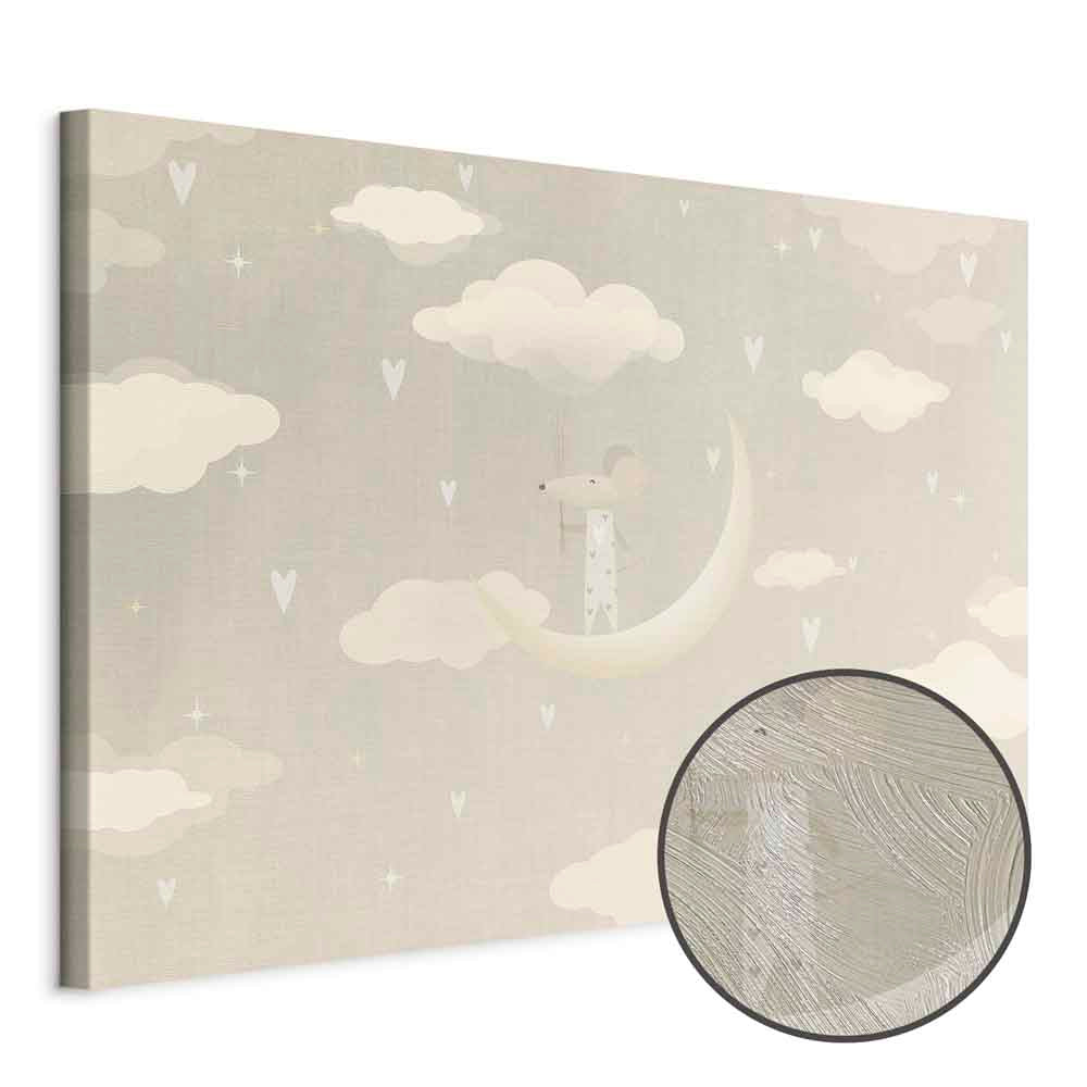 Mouse on Moon Fantasy Canvas Print