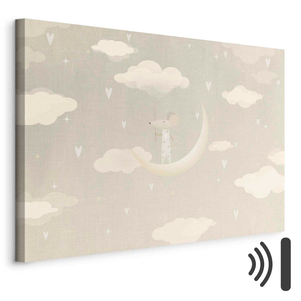 Mouse on Moon Fantasy Canvas Print
