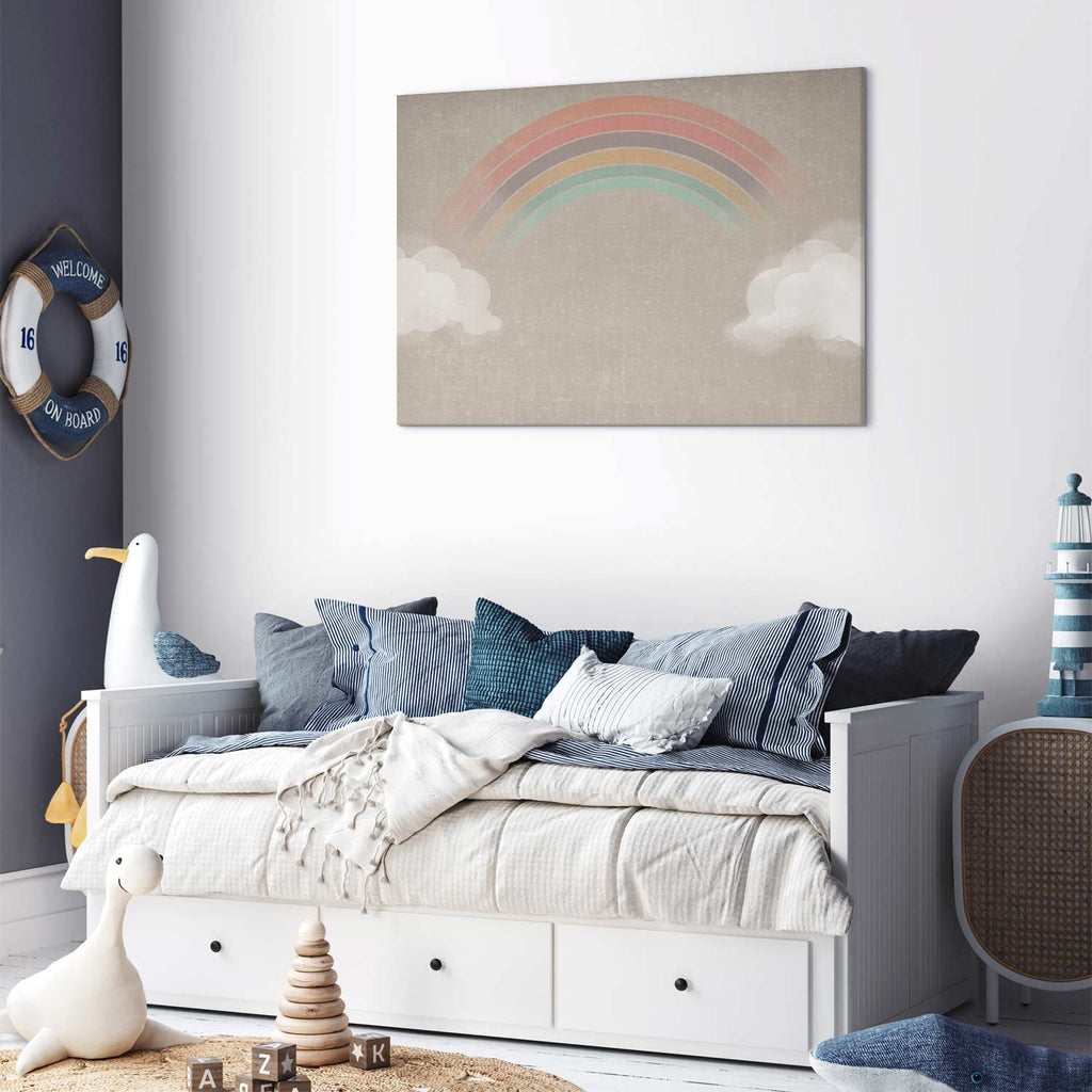 Rainbow Clouds Multicolor Canvas Print