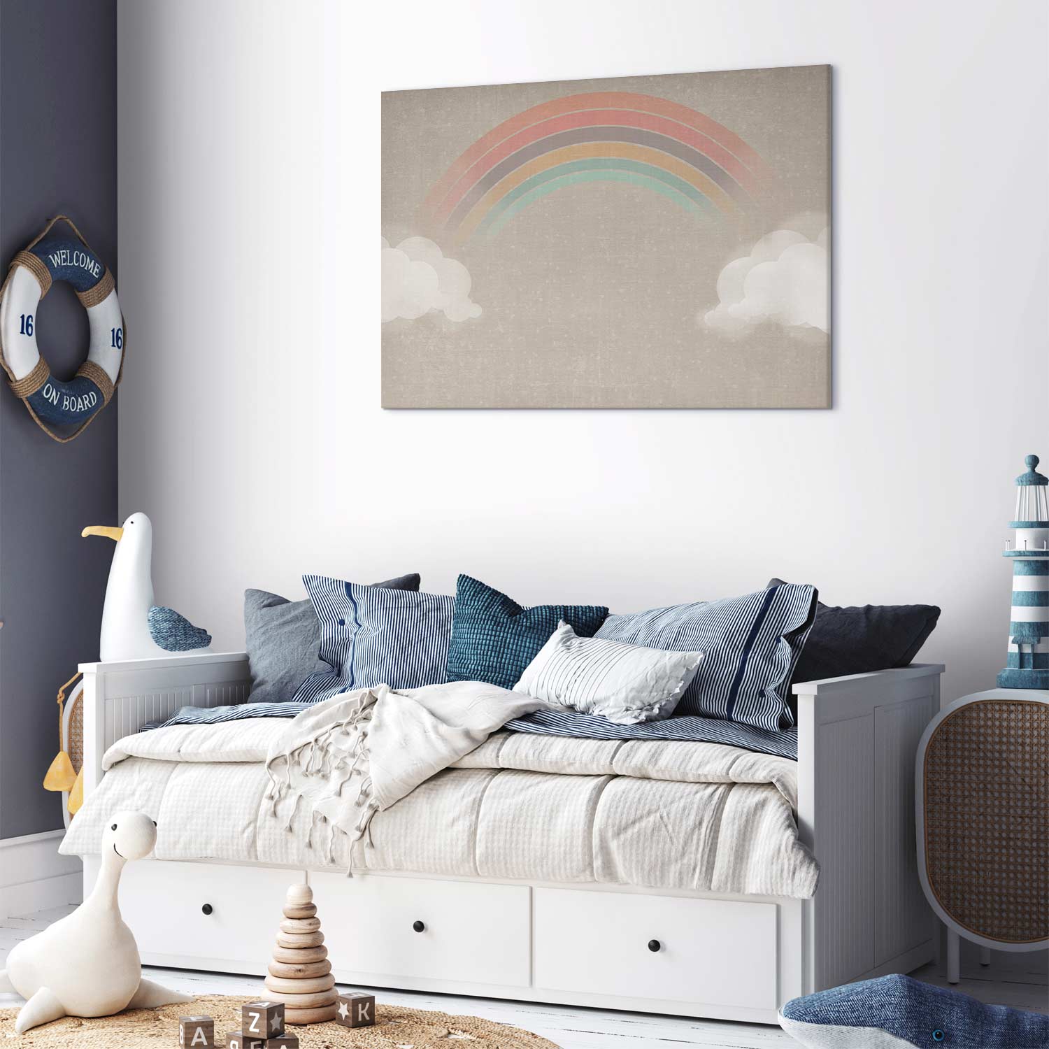 Rainbow Clouds Multicolor Canvas Print