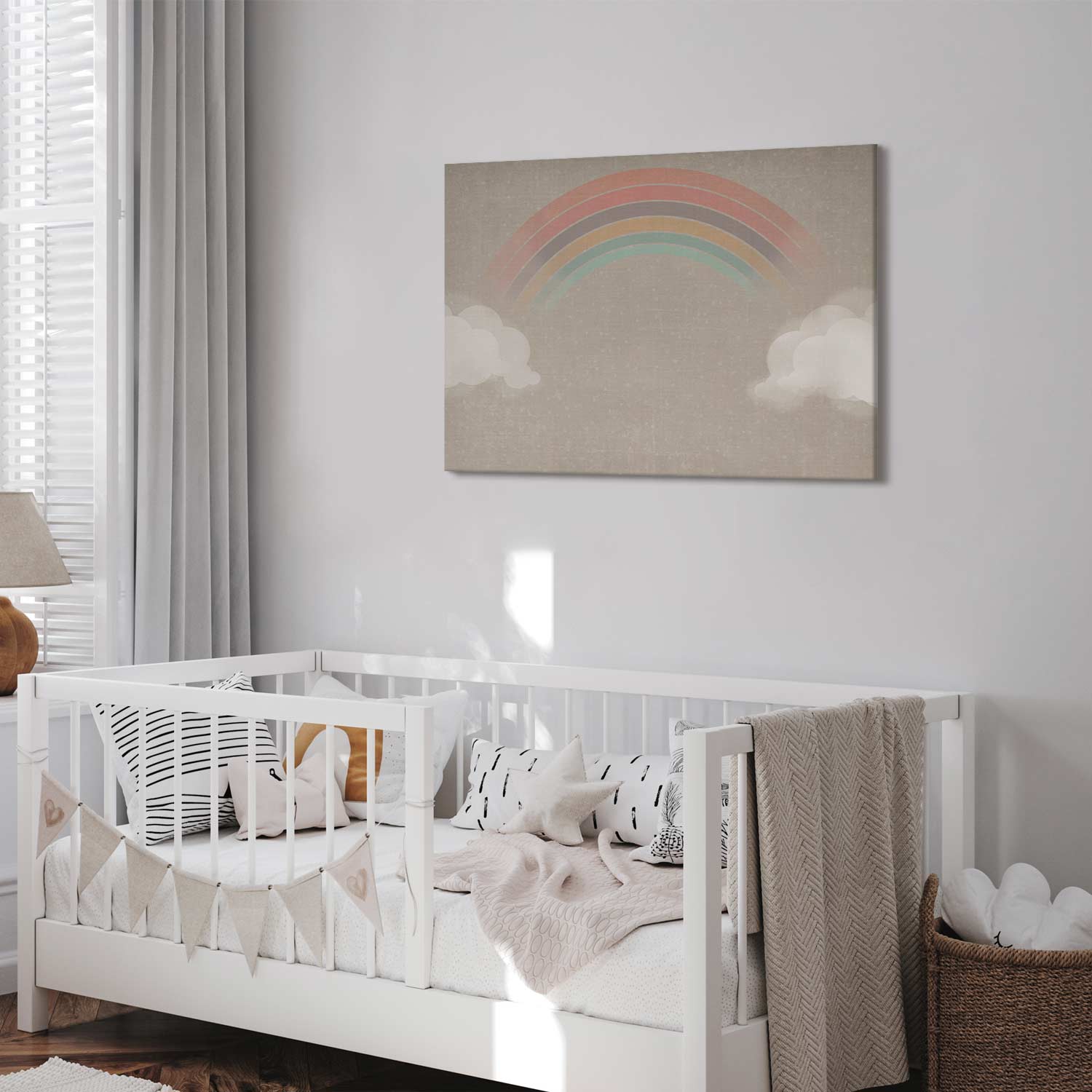 Rainbow Clouds Multicolor Canvas Print