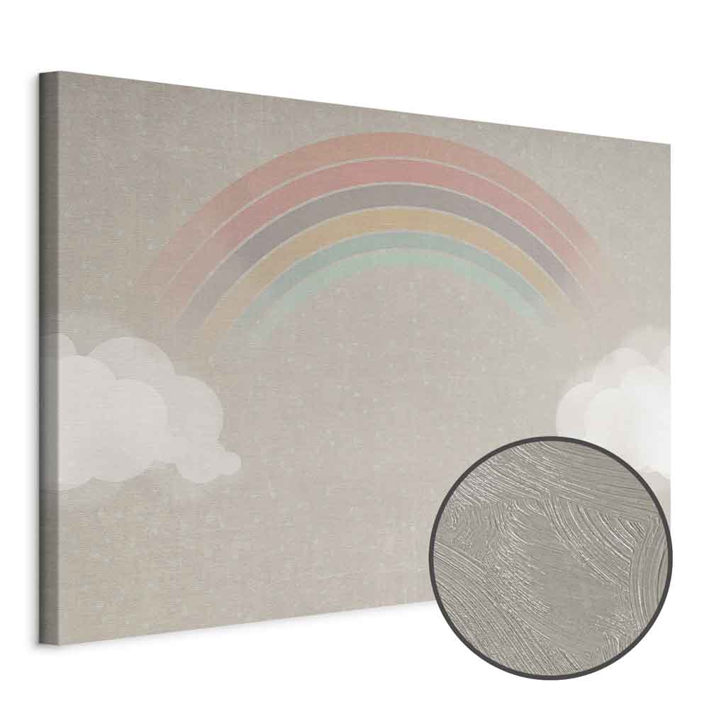 Rainbow Clouds Multicolor Canvas Print