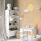 Rainbow Clouds Birds Children's Wall Mural