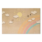Rainbow Sky with Flying Birds Nature Canvas Print