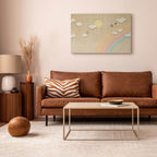 Leinwanddruck – Festlicher Himmel, Regenbogen, Vögel