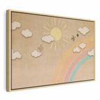 Leinwanddruck – Festlicher Himmel, Regenbogen, Vögel