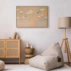 Leinwanddruck – Festlicher Himmel, Regenbogen, Vögel