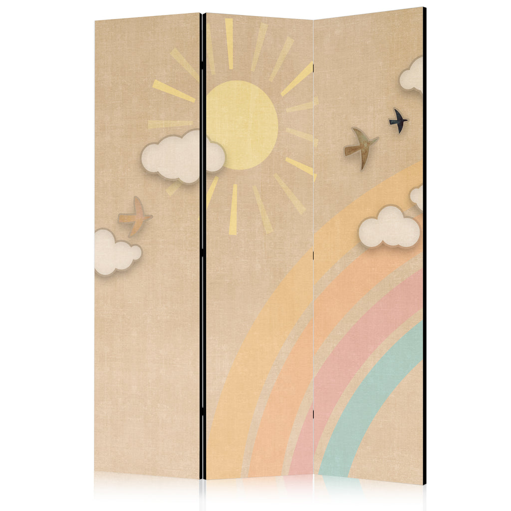 Room Divider 3-panel Holiday Sky with Birds
