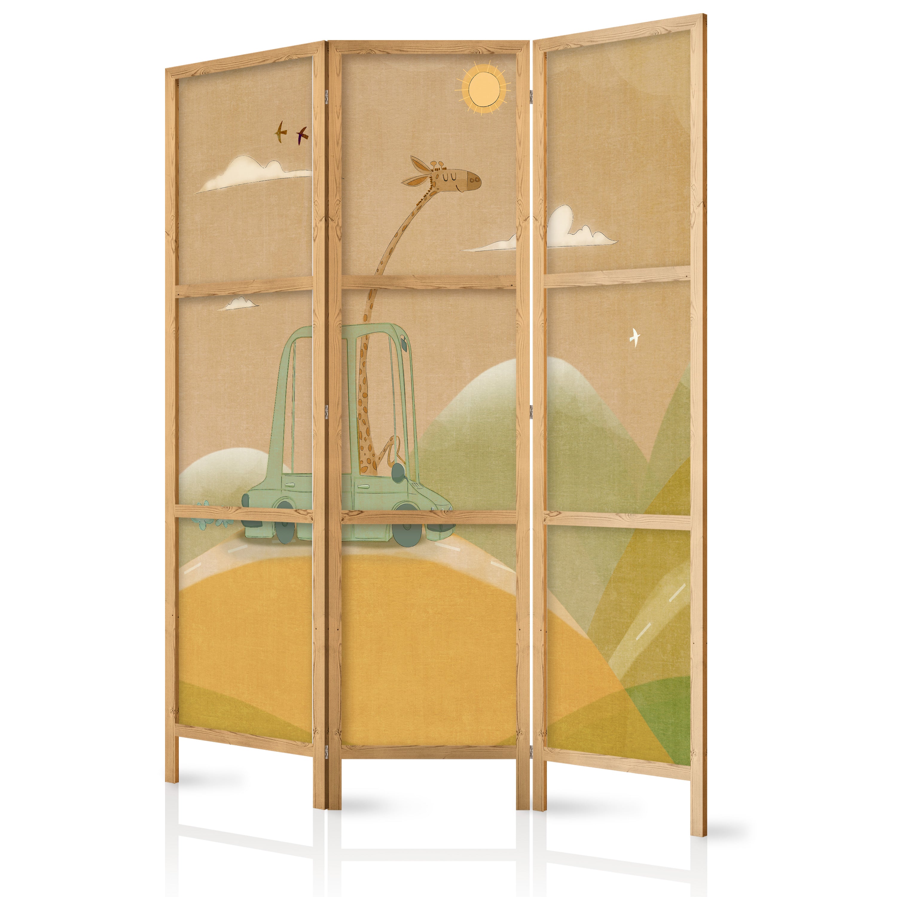 Japanese Room Divider - Dreamy Traveler Giraffe