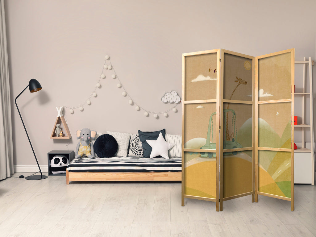 Japanese Room Divider - Dreamy Traveler Giraffe