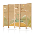 5-Panel Japanese Room Divider - Multicoloured
