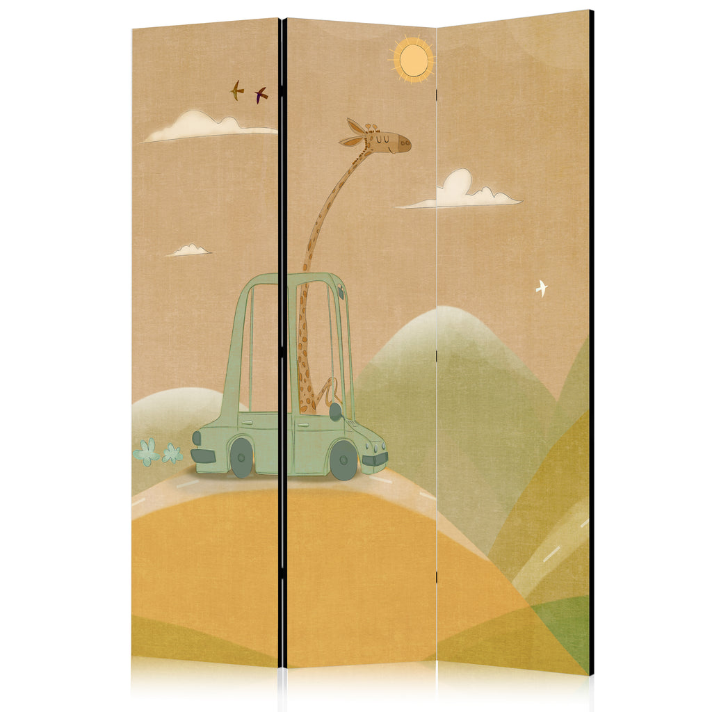Room Divider Dreamy Traveler Giraffe Driving a Car