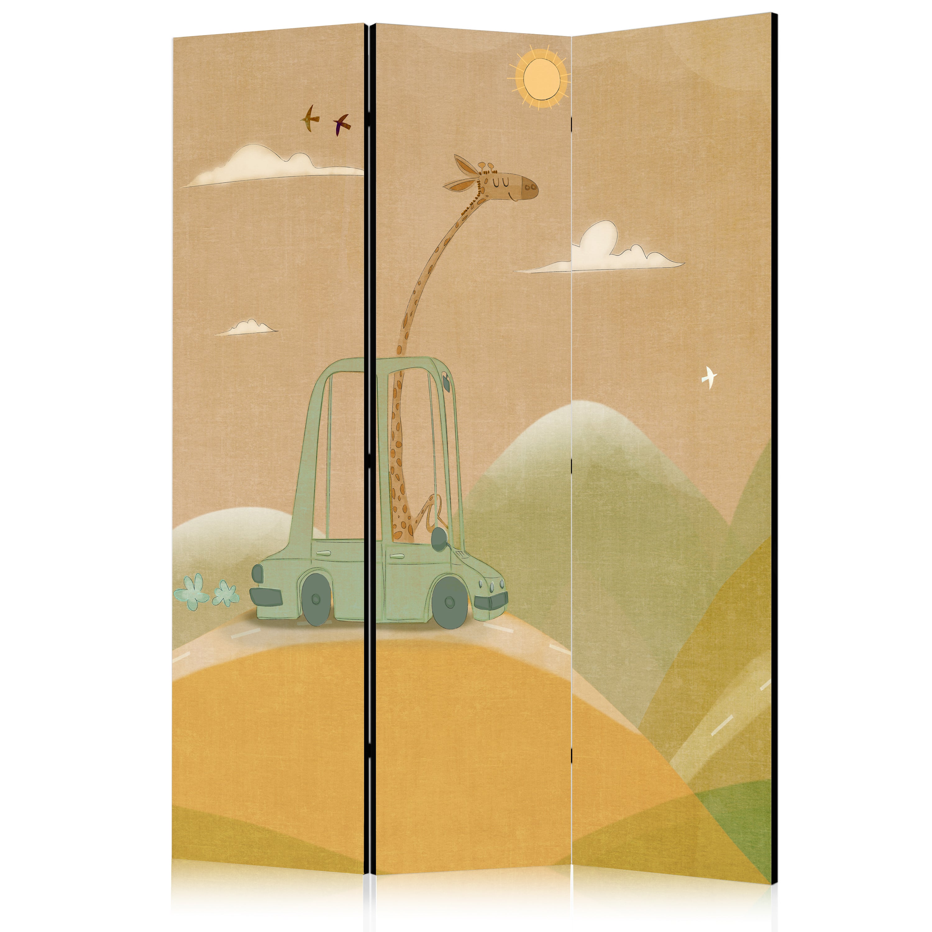 Room Divider Dreamy Traveler Giraffe Driving a Car