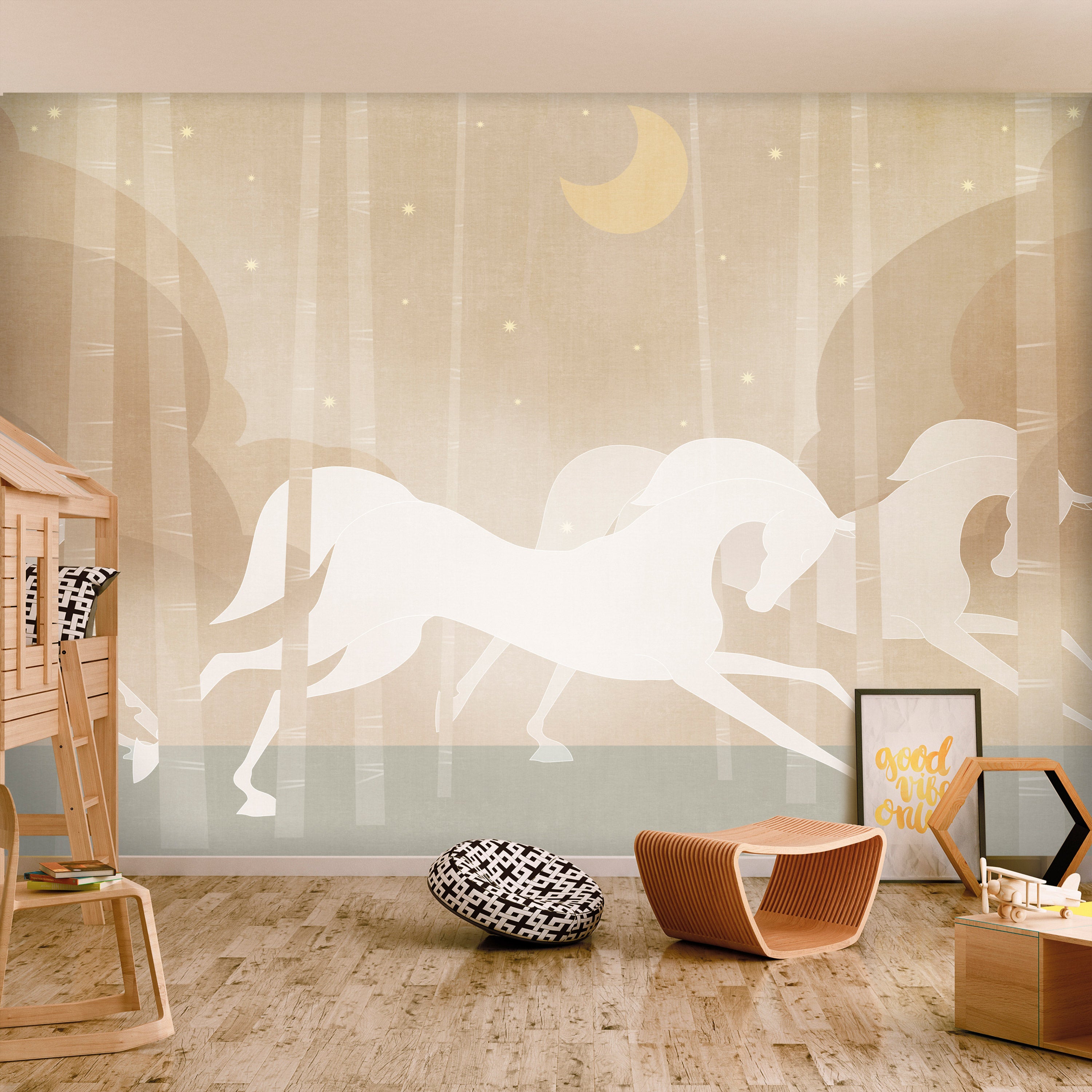 Wall Mural - Rushing Steeds