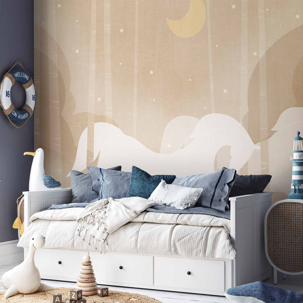 Rushing Horses Sky Wall Mural