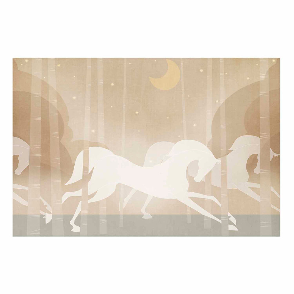 Galloping Horses Beige Poster