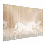 Galloping Horses Beige Poster