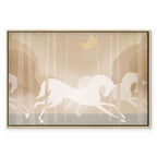 Moonlit Galloping Horses Fantasy Canvas Print