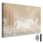 Moonlit Galloping Horses Fantasy Canvas Print