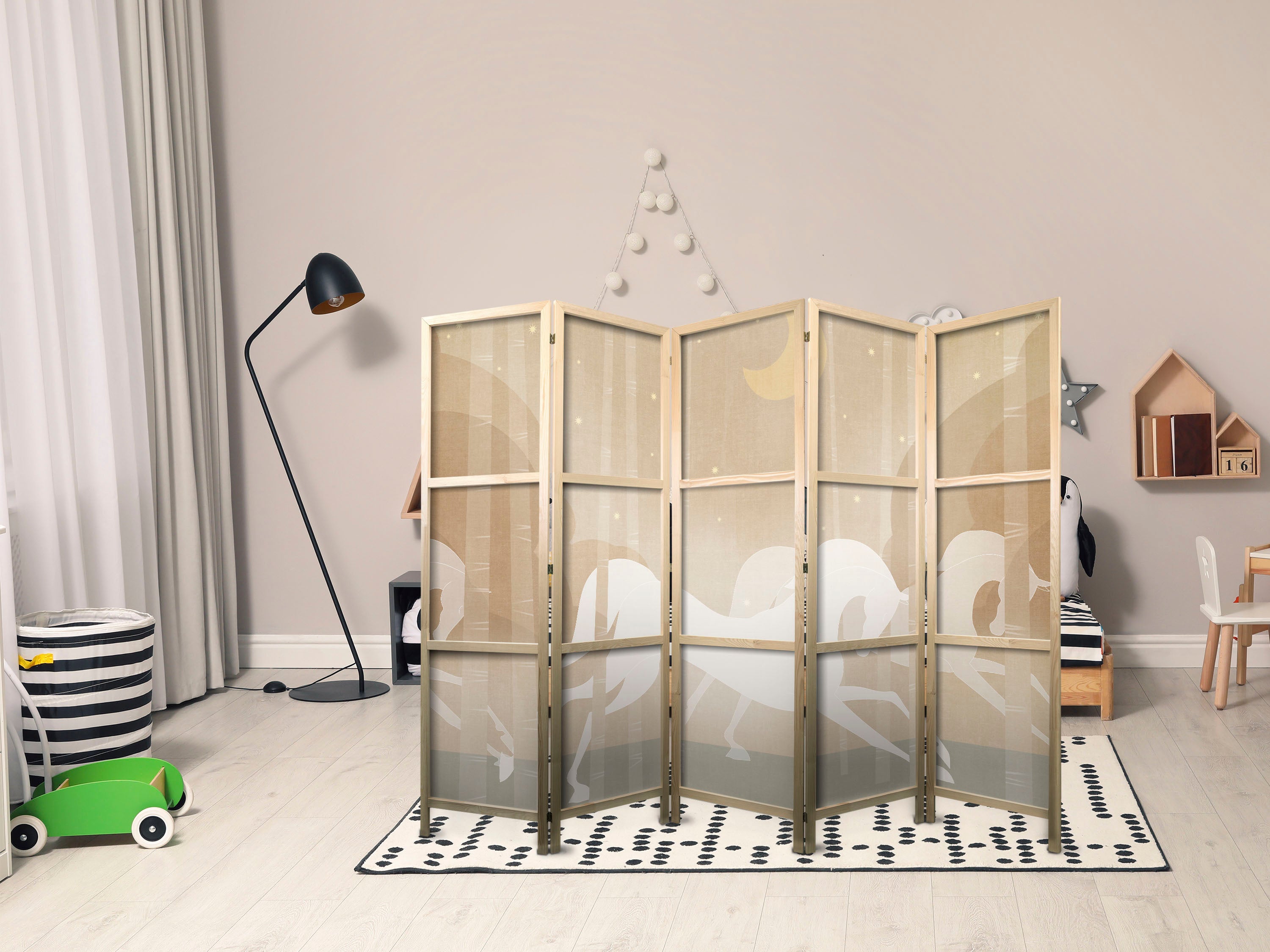 Room Divider Japanese Screen Moonlit Steeds