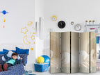 Room Divider - Moonlit Steeds - Horses Galloping Among Trees on a Starry Night