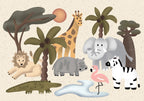Wall Mural for Children: Africa Animals With Simple Shapes