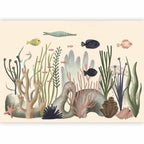 Wall Mural Underwater World Fish and Corals Pastel Colours