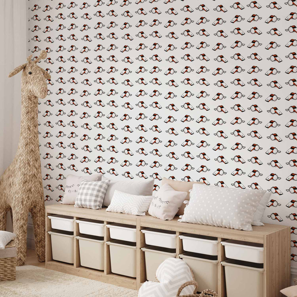 Soccer Whistles Black White Red Wallpaper