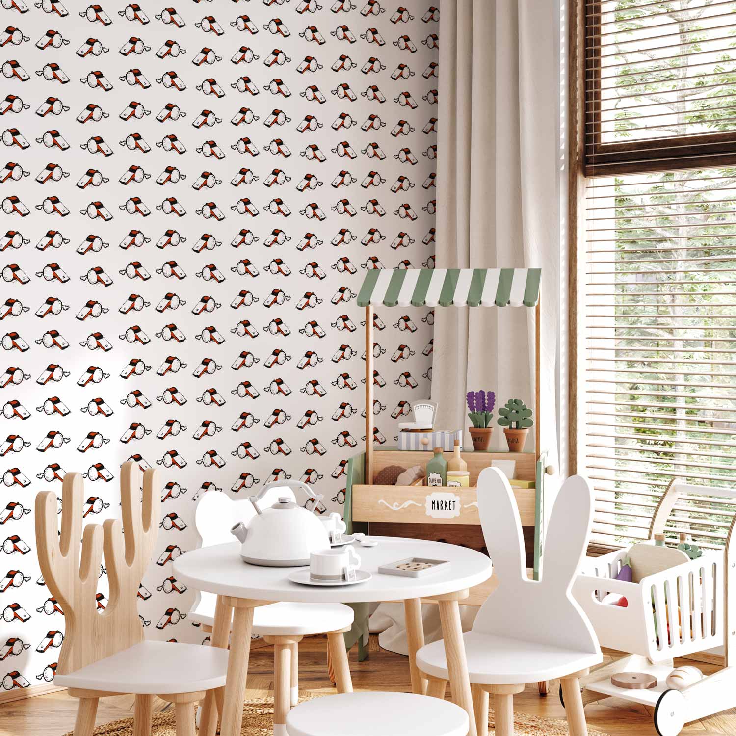 Soccer Whistles Black White Red Wallpaper