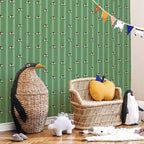 Sports Whistles Striped Green Kids Wallpaper