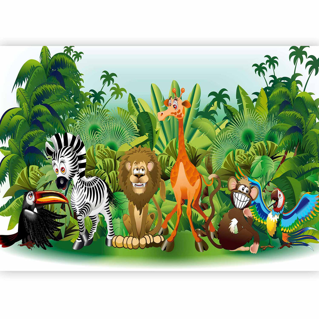 Jungle Animals Multicolor Wall Mural