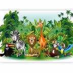 Jungle Animals Multicolor Wall Mural